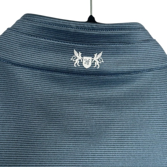 Hickey Freeman Performance Blue Striped Comfort Stretch Quarter Zip Pullover L - Picture 5 of 11